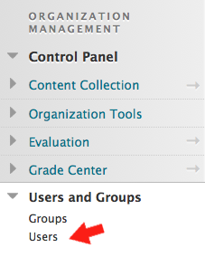 Select Usrs and Groups from Course Control Panel