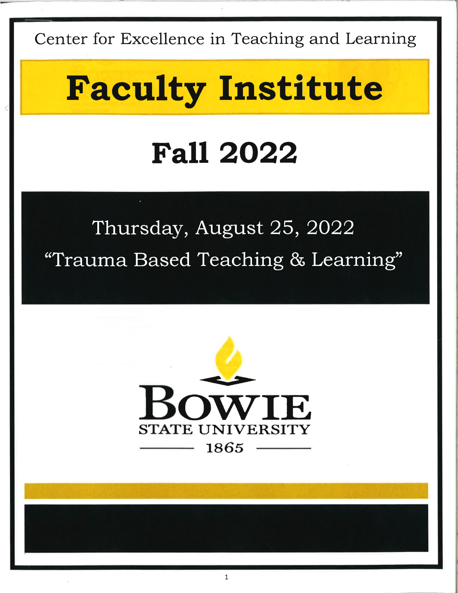 2022 Fall Faculty Institute Cover