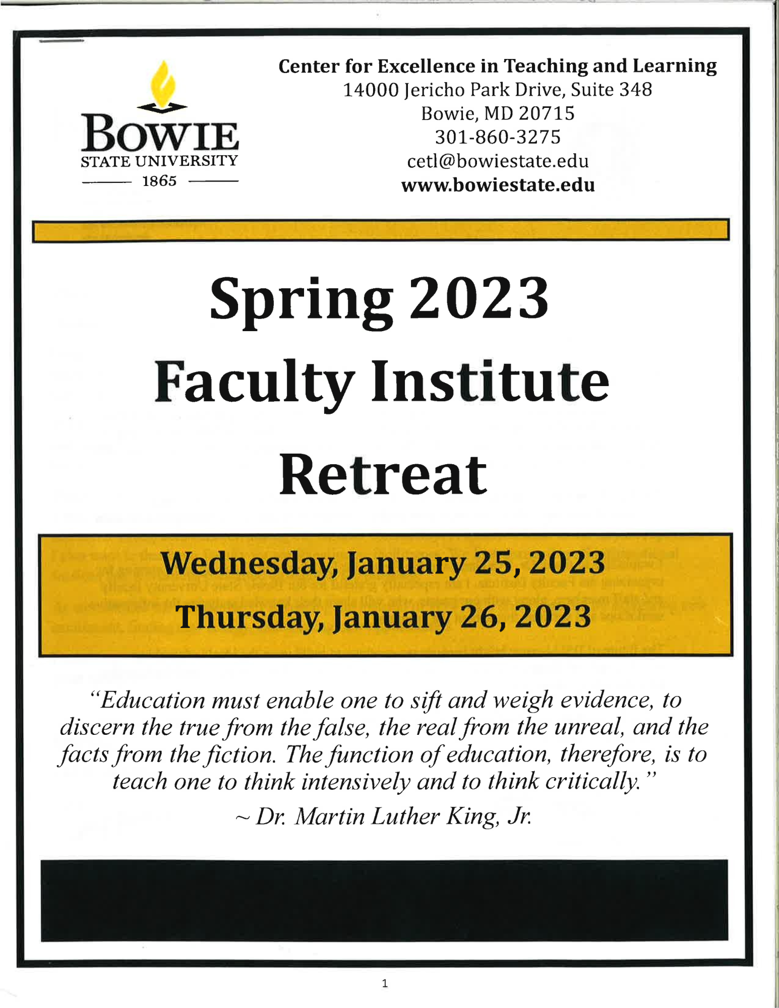 2023 Spring Faculty Institute Retreat Program