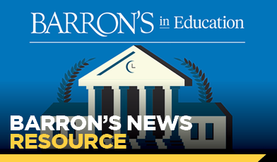 Barron's in education logo with a graphic of a house. text: Barron's news resource