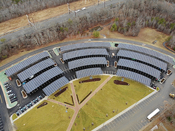 parking lot i, showing solar panel array