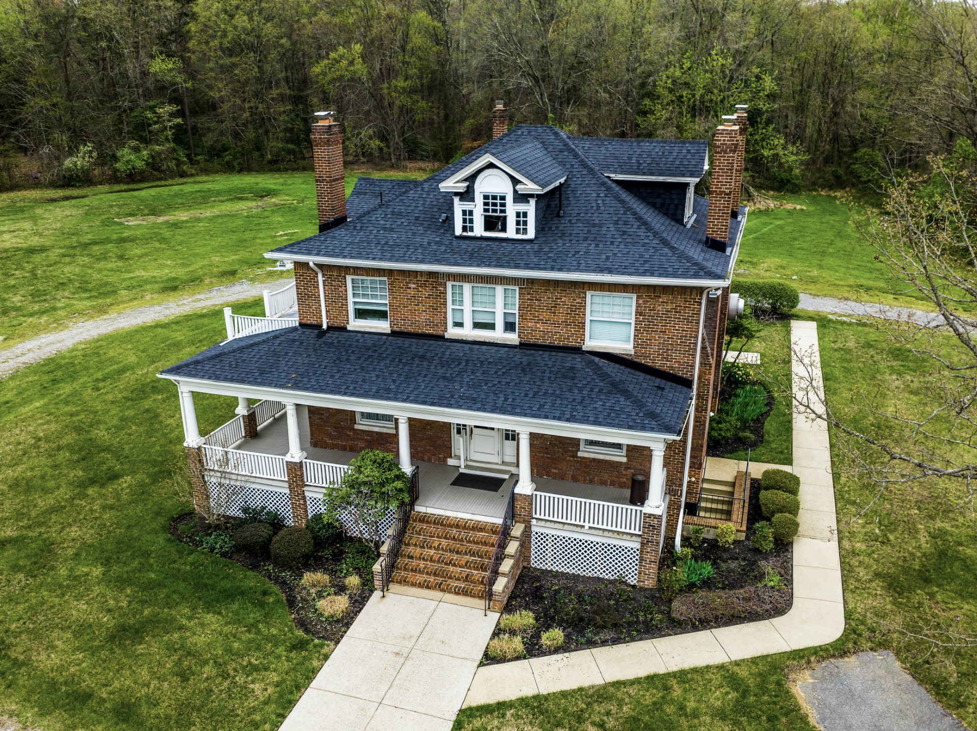 Ariel view of Goodloe Alumni House 