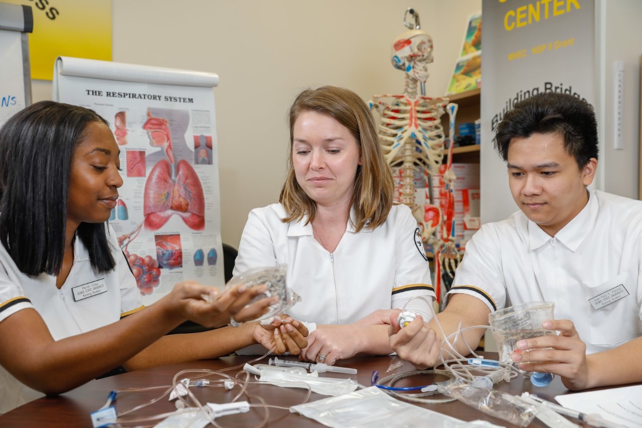 Three nursing students