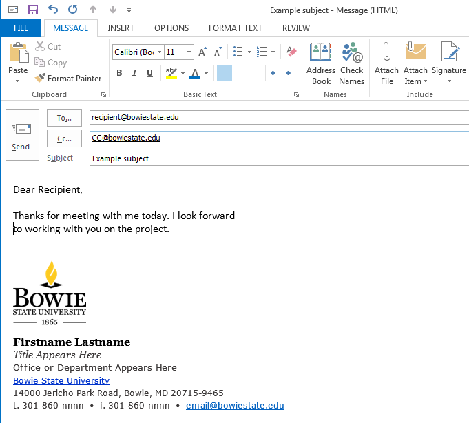 email signature example