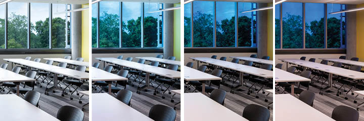 dynamic glass in a classroom