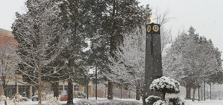 Winter scene at Bowie State University