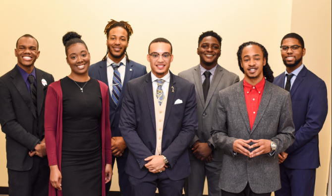 Group shot of the seven student finalists in the Idea Competition